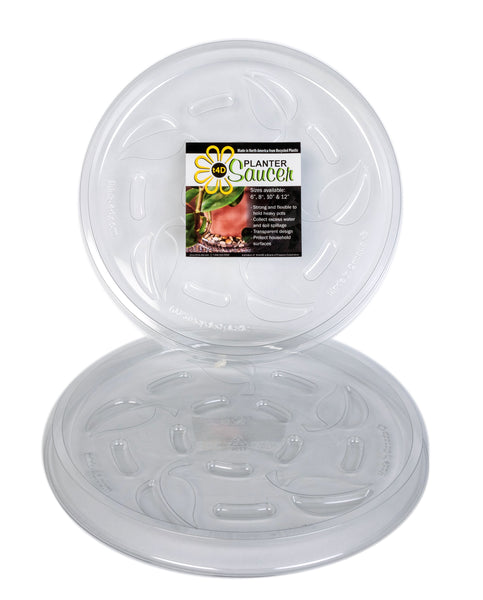 t4D Planter Saucer (6"); Package of 6 Durable Clear Plastic drip Trays.